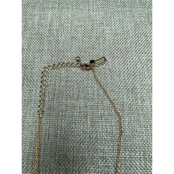 Kate Spade Spot The Spade Diamond Hardware Necklace Black Gold Tone - Picture 5 of 9